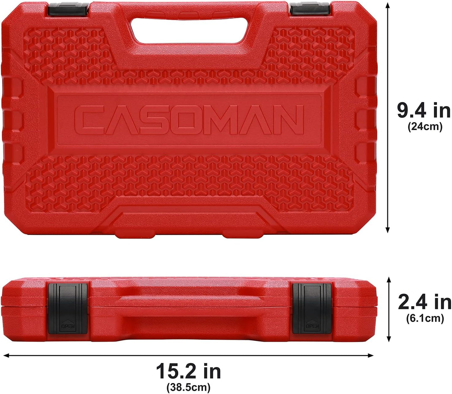 3/8" Drive Impact Socket Set, 49 Piece Standard SAE and Metric Sizes (5/16-Inch to 3/4-Inch and 8-22 mm), 6 Point, Cr-V Steel Socket Set